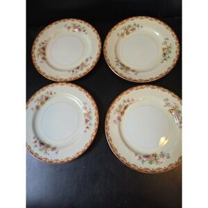 Set Of 4 Diamond China Japan Roslyn Bread and Butter Side 6 1/8" Plates Saucers